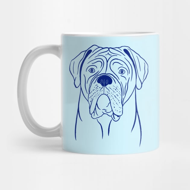 Dogue de Bordeaux (Light Blue and Blue) by illucalliart